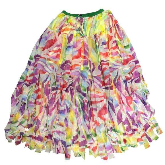 PRABAL GURUNG Falda Midi Multicolor Skirt in Multi Color NWT Size Small - Picture 5 of 8